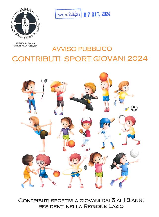 Bando “CONTRIBUTI SPORT GIOVANI 2024” - ISMA